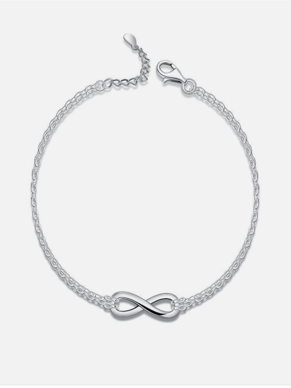 Sterling Silver Infinity Bracelet - Silver